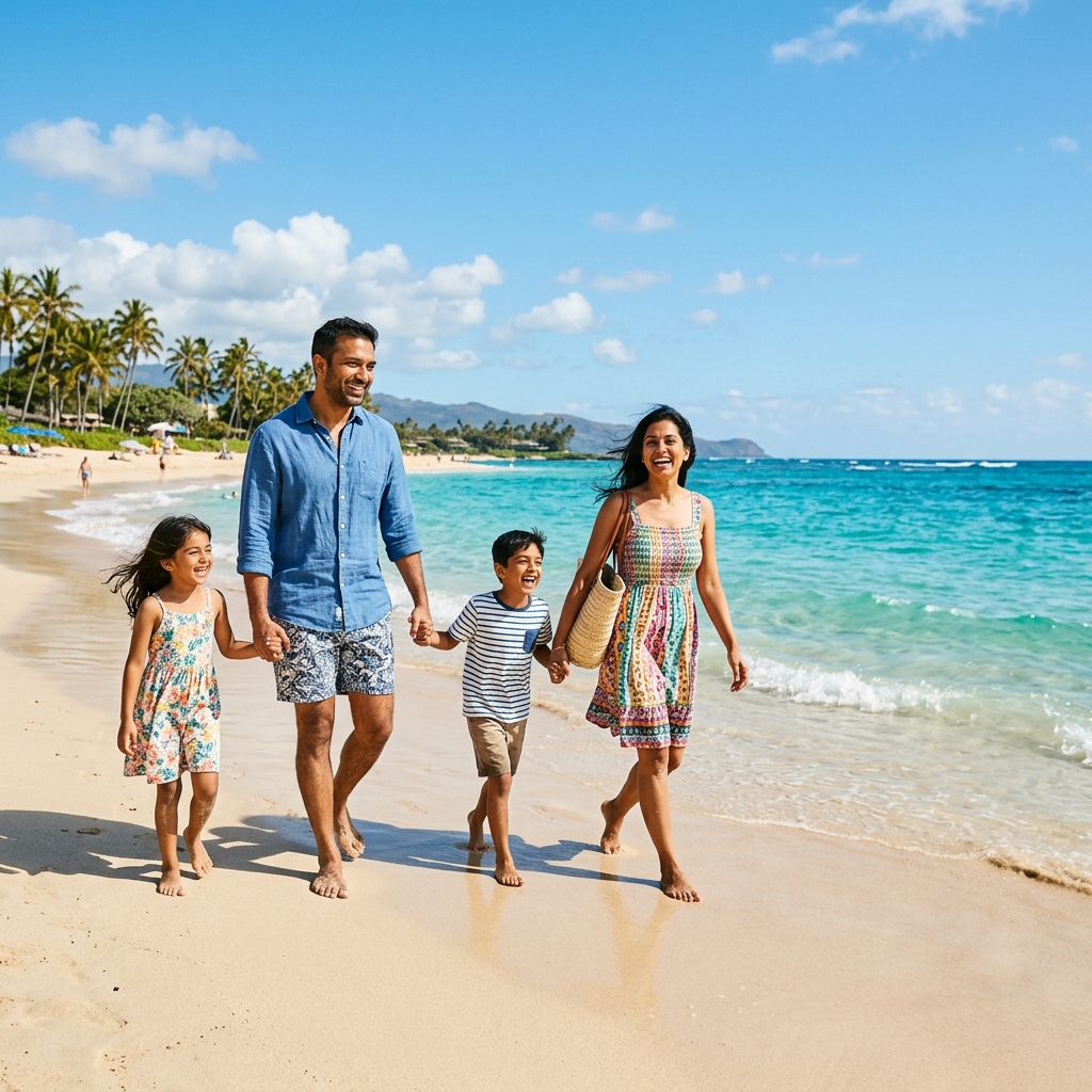 Beach trip with family